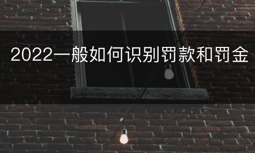 2022一般如何识别罚款和罚金