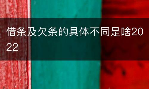 借条及欠条的具体不同是啥2022