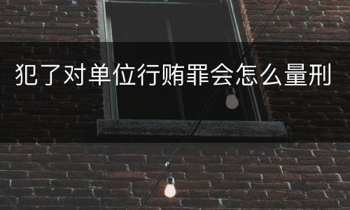 犯了对单位行贿罪会怎么量刑
