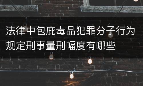 法律中包庇毒品犯罪分子行为规定刑事量刑幅度有哪些