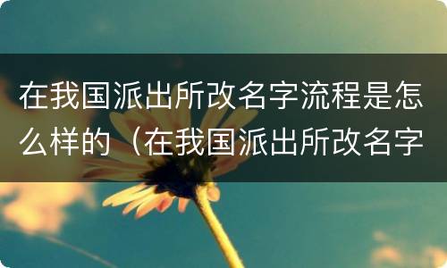 在我国派出所改名字流程是怎么样的（在我国派出所改名字流程是怎么样的呢）