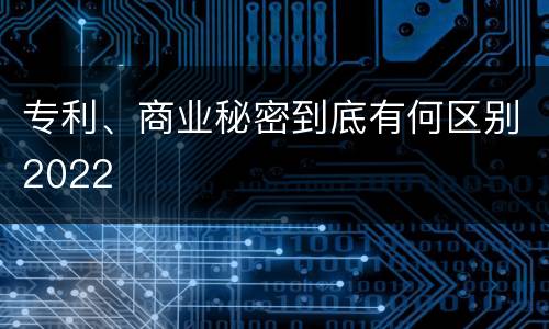 专利、商业秘密到底有何区别2022