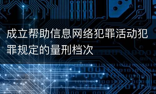 成立帮助信息网络犯罪活动犯罪规定的量刑档次