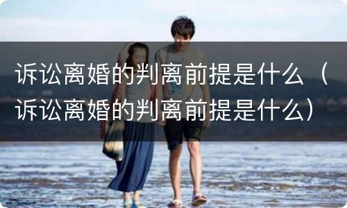 诉讼离婚的判离前提是什么（诉讼离婚的判离前提是什么）