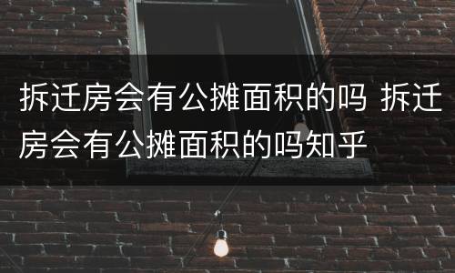 拆迁房会有公摊面积的吗 拆迁房会有公摊面积的吗知乎