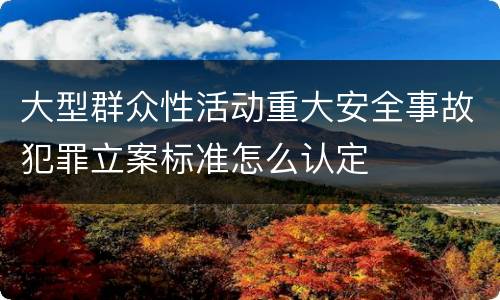大型群众性活动重大安全事故犯罪立案标准怎么认定