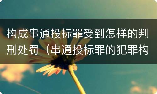 构成串通投标罪受到怎样的判刑处罚（串通投标罪的犯罪构成）