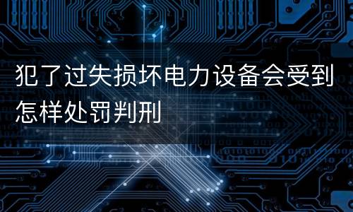 犯了过失损坏电力设备会受到怎样处罚判刑