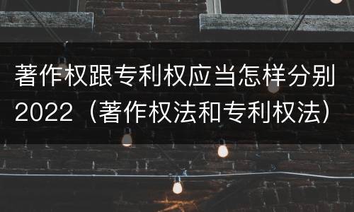 著作权跟专利权应当怎样分别2022（著作权法和专利权法）