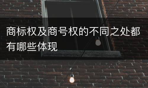 商标权及商号权的不同之处都有哪些体现