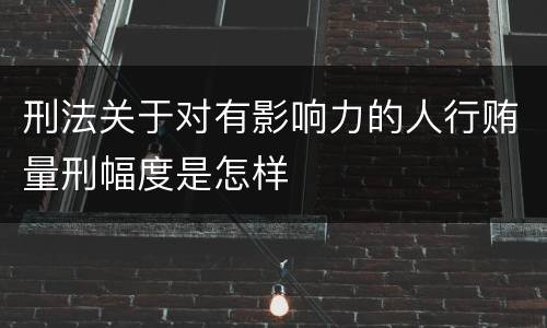 刑法关于对有影响力的人行贿量刑幅度是怎样