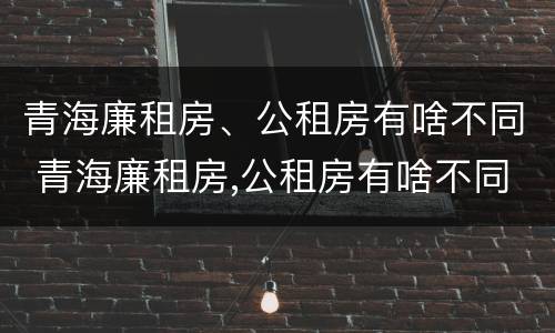 青海廉租房、公租房有啥不同 青海廉租房,公租房有啥不同吗