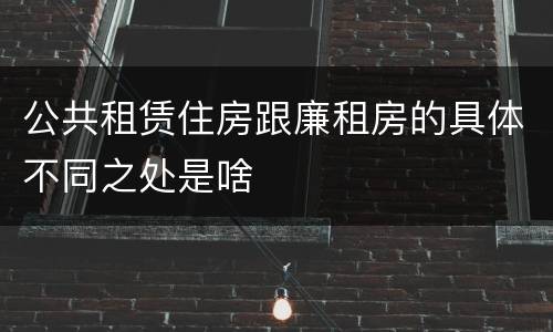 公共租赁住房跟廉租房的具体不同之处是啥