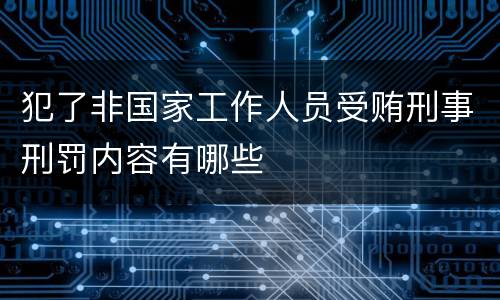 犯了非国家工作人员受贿刑事刑罚内容有哪些