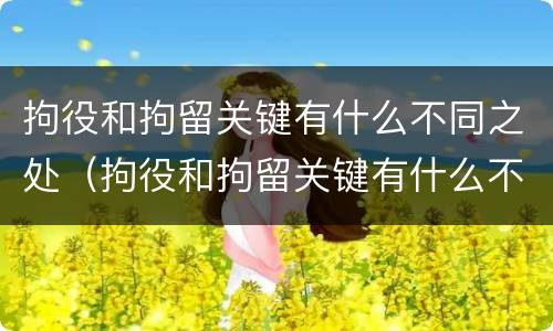 拘役和拘留关键有什么不同之处（拘役和拘留关键有什么不同之处呢）