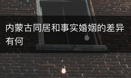 内蒙古同居和事实婚姻的差异有何