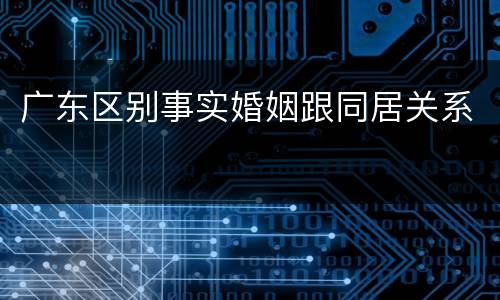 广东区别事实婚姻跟同居关系