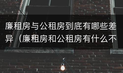 廉租房与公租房到底有哪些差异（廉租房和公租房有什么不同）