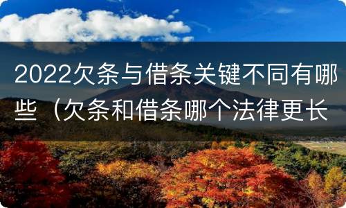 2022欠条与借条关键不同有哪些（欠条和借条哪个法律更长）