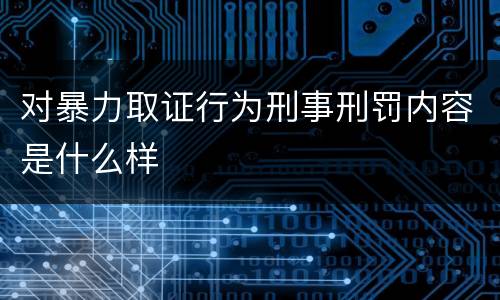 对暴力取证行为刑事刑罚内容是什么样