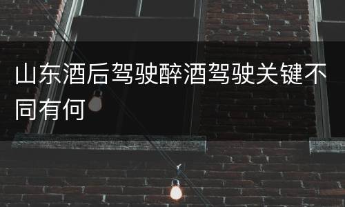 山东酒后驾驶醉酒驾驶关键不同有何