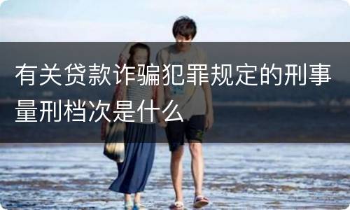 有关贷款诈骗犯罪规定的刑事量刑档次是什么