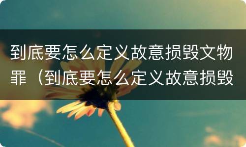 到底要怎么定义故意损毁文物罪（到底要怎么定义故意损毁文物罪呢）