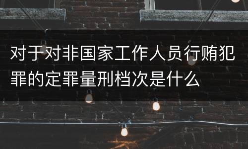 对于对非国家工作人员行贿犯罪的定罪量刑档次是什么