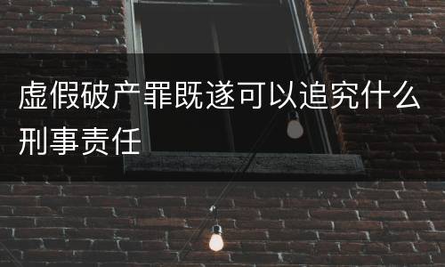 虚假破产罪既遂可以追究什么刑事责任