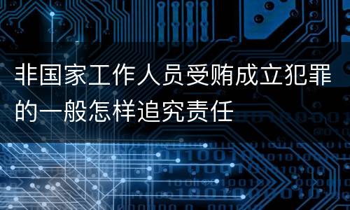 非国家工作人员受贿成立犯罪的一般怎样追究责任