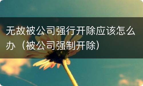 无故被公司强行开除应该怎么办（被公司强制开除）