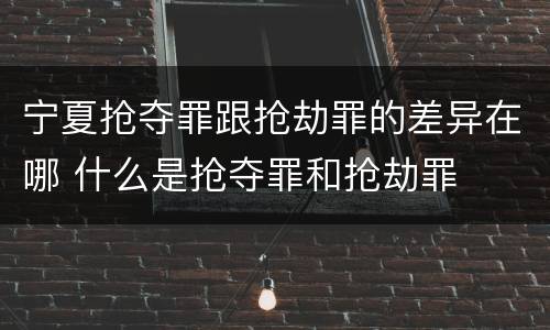 宁夏抢夺罪跟抢劫罪的差异在哪 什么是抢夺罪和抢劫罪