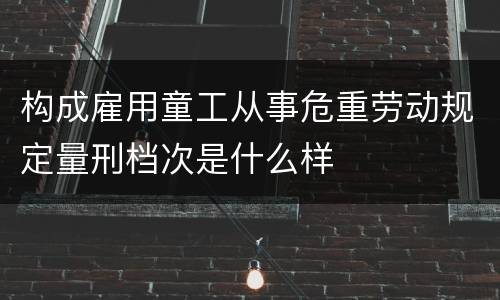 构成雇用童工从事危重劳动规定量刑档次是什么样