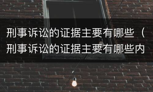 刑事诉讼的证据主要有哪些（刑事诉讼的证据主要有哪些内容）