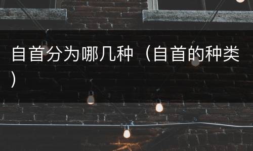 自首分为哪几种（自首的种类）