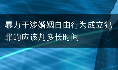 暴力干涉婚姻自由行为成立犯罪的应该判多长时间