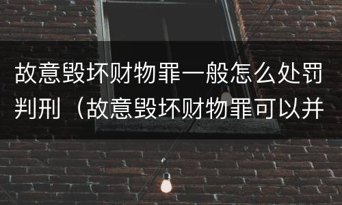 故意毁坏财物罪一般怎么处罚判刑（故意毁坏财物罪可以并处罚金吗?）