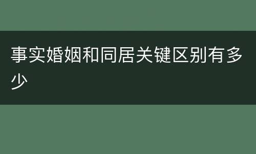 事实婚姻和同居关键区别有多少