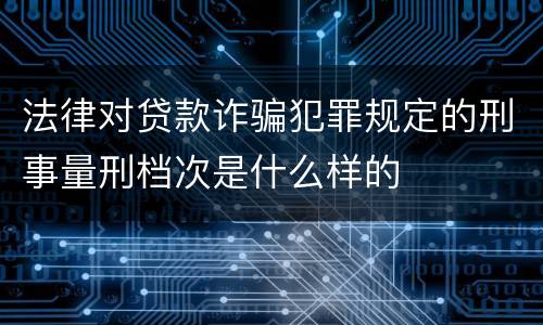 法律对贷款诈骗犯罪规定的刑事量刑档次是什么样的