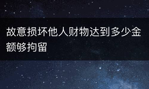 故意损坏他人财物达到多少金额够拘留