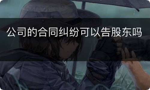 公司的合同纠纷可以告股东吗