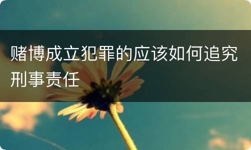 赌博成立犯罪的应该如何追究刑事责任
