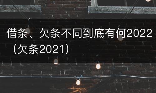 借条、欠条不同到底有何2022（欠条2021）