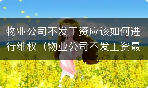 物业公司不发工资应该如何进行维权（物业公司不发工资最怕什么举报）