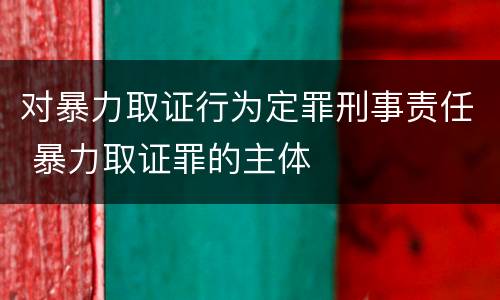 对暴力取证行为定罪刑事责任 暴力取证罪的主体