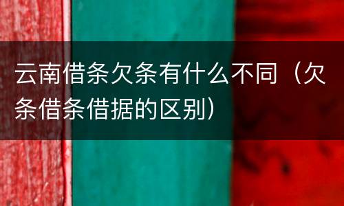 云南借条欠条有什么不同（欠条借条借据的区别）