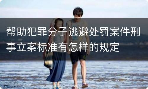 帮助犯罪分子逃避处罚案件刑事立案标准有怎样的规定