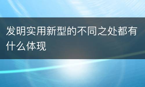 发明实用新型的不同之处都有什么体现