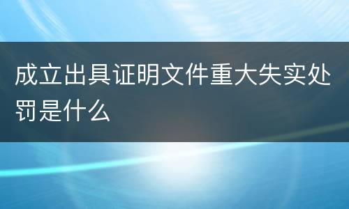 成立出具证明文件重大失实处罚是什么