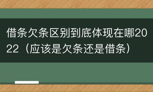 借条欠条区别到底体现在哪2022（应该是欠条还是借条）